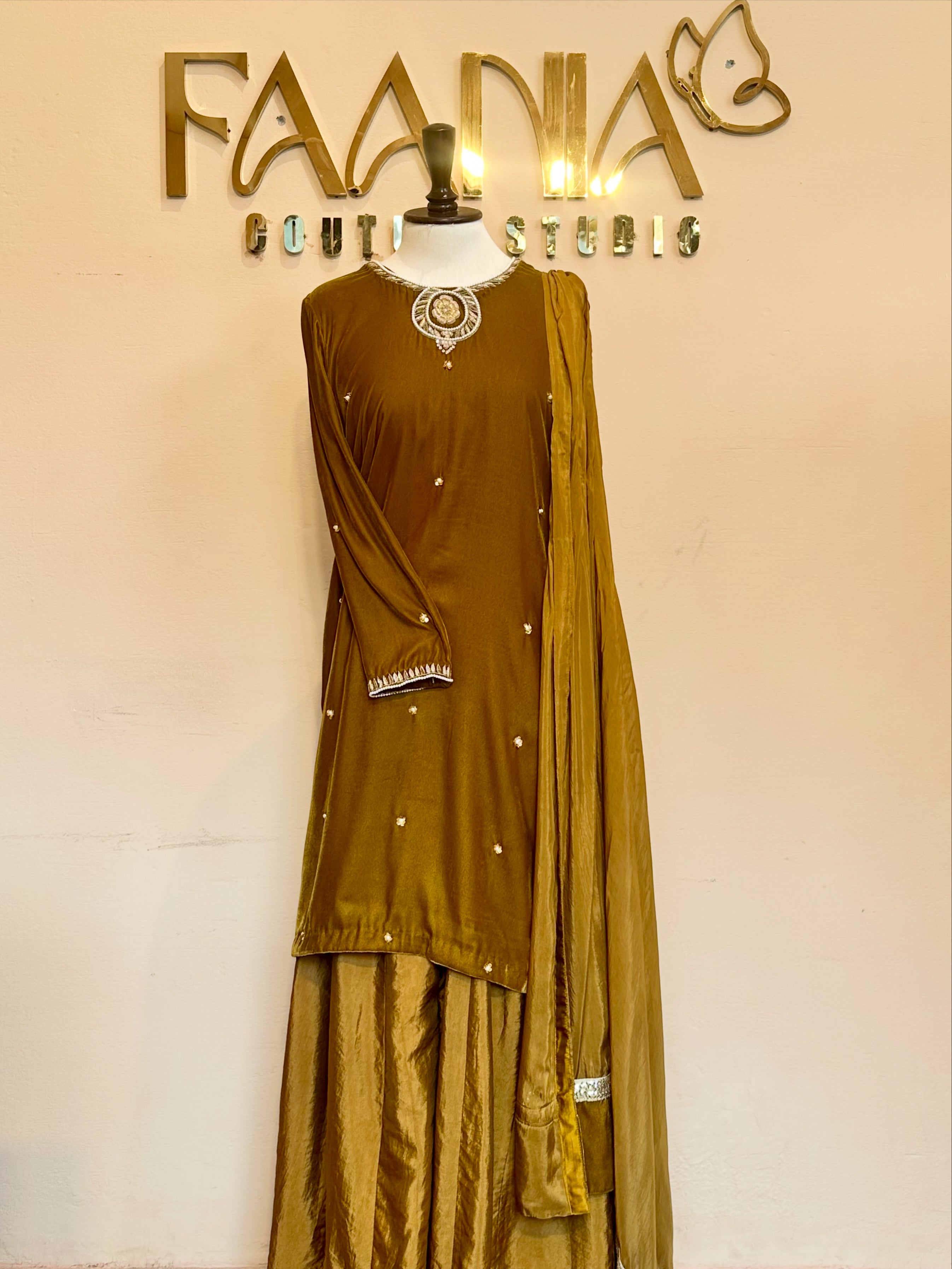 Luxury Embroidered Formal Dress for Women | Handcrafted Royal Velvet Formal Dress |  Traditional Eastern Embroidery Faania Couture Studio