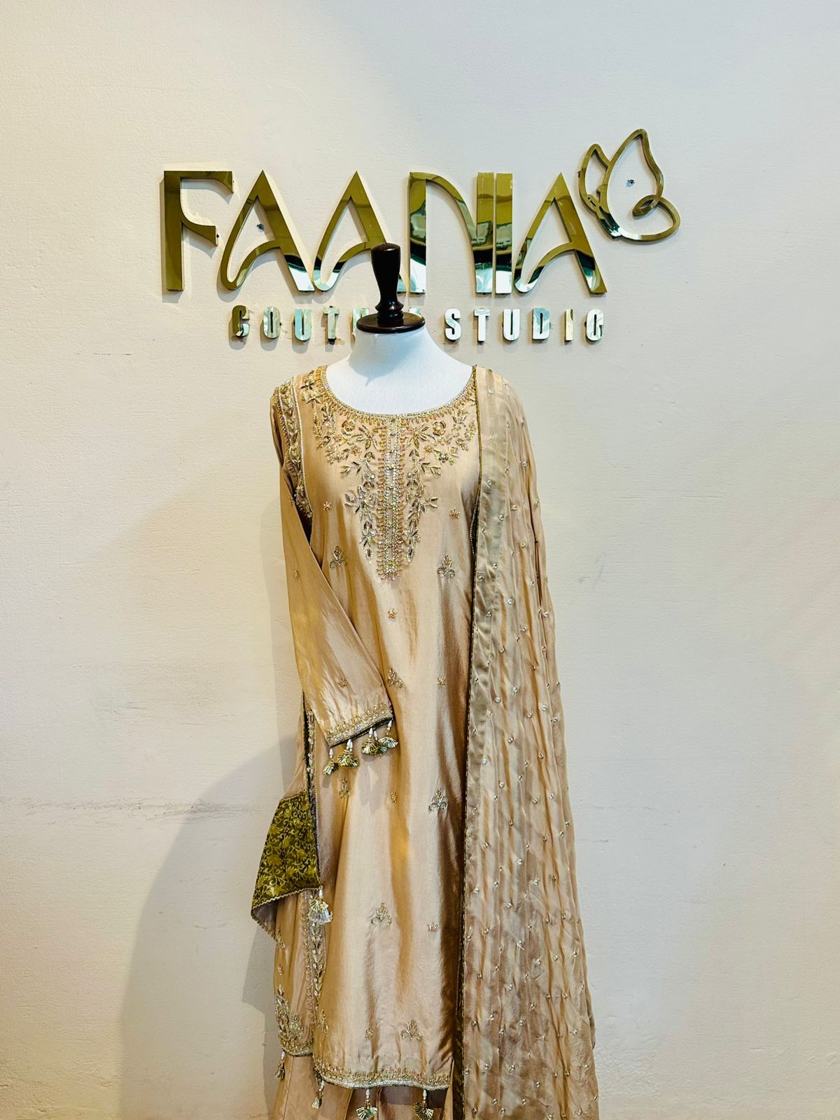 Golden Royal Silk Formal Dress