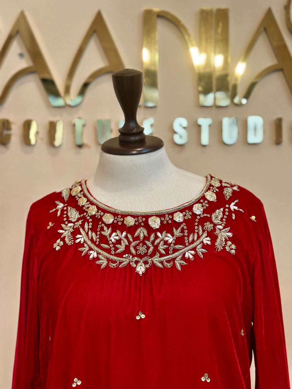 Royal Crimson  Velvet Formal Dress