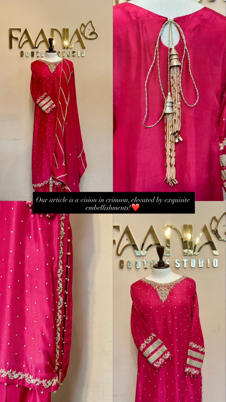 Crimson Vision Traditional Eastern Embroidery