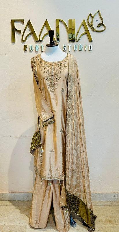 Golden Royal Silk Formal Dress