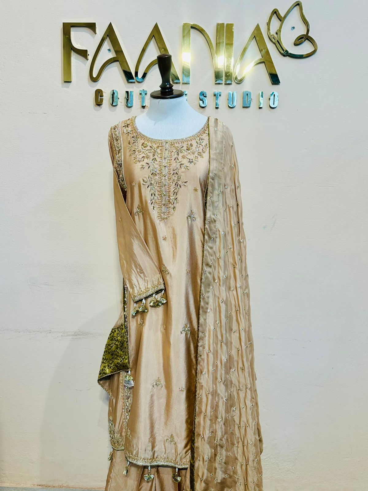 Golden Royal Silk Formal Dress