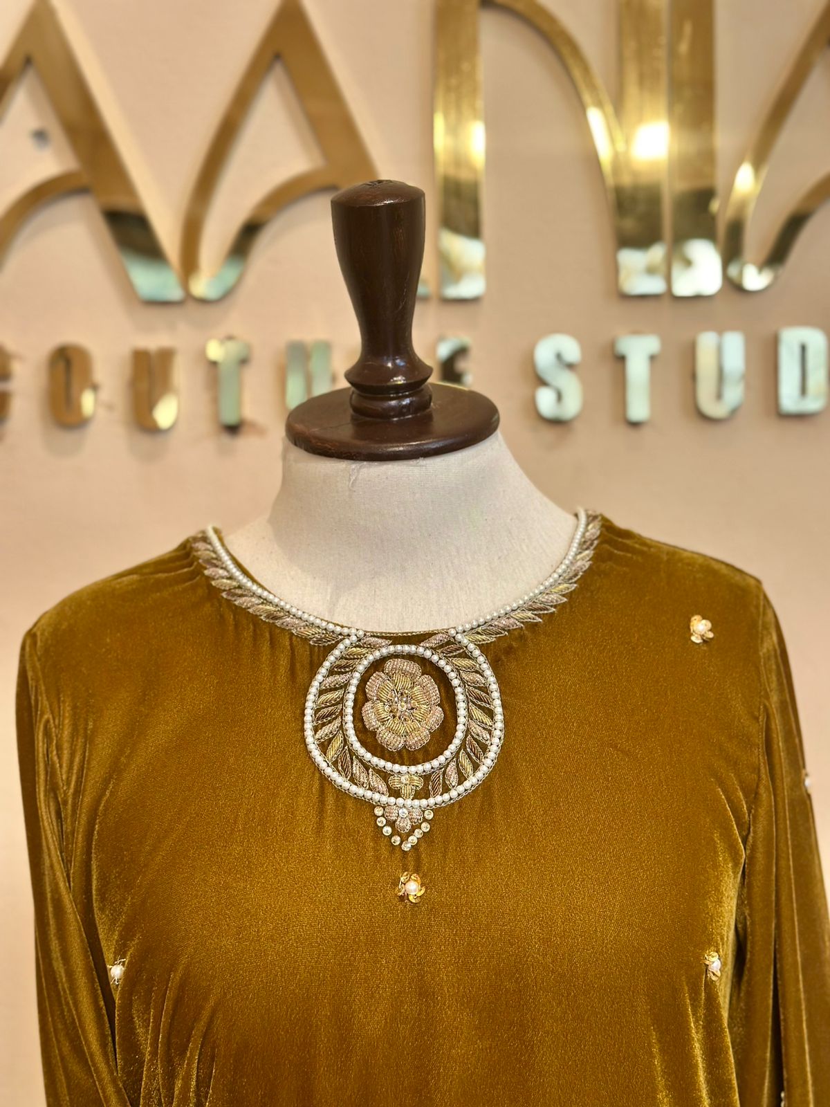 Luxury Embroidered Formal Dress for Women | Handcrafted Royal Velvet Formal Dress |  Traditional Eastern Embroidery Faania Couture Studio